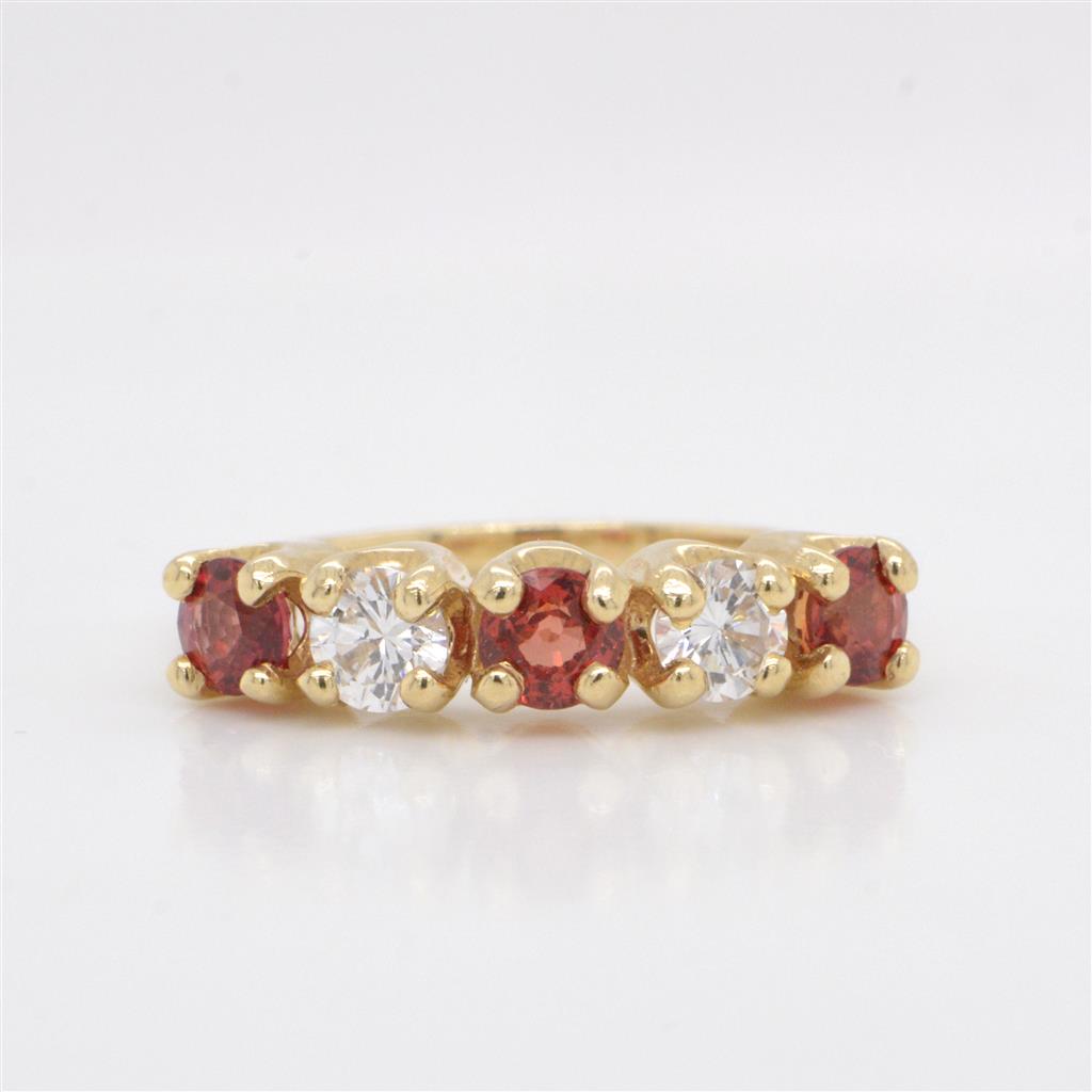 14K Yellow Gold Sapphire & Diamond Ring