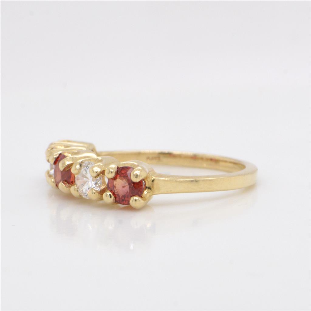 14K Yellow Gold Sapphire & Diamond Ring
