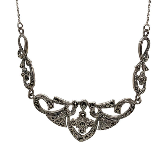 Silver and Marcasite Filigree Necklace