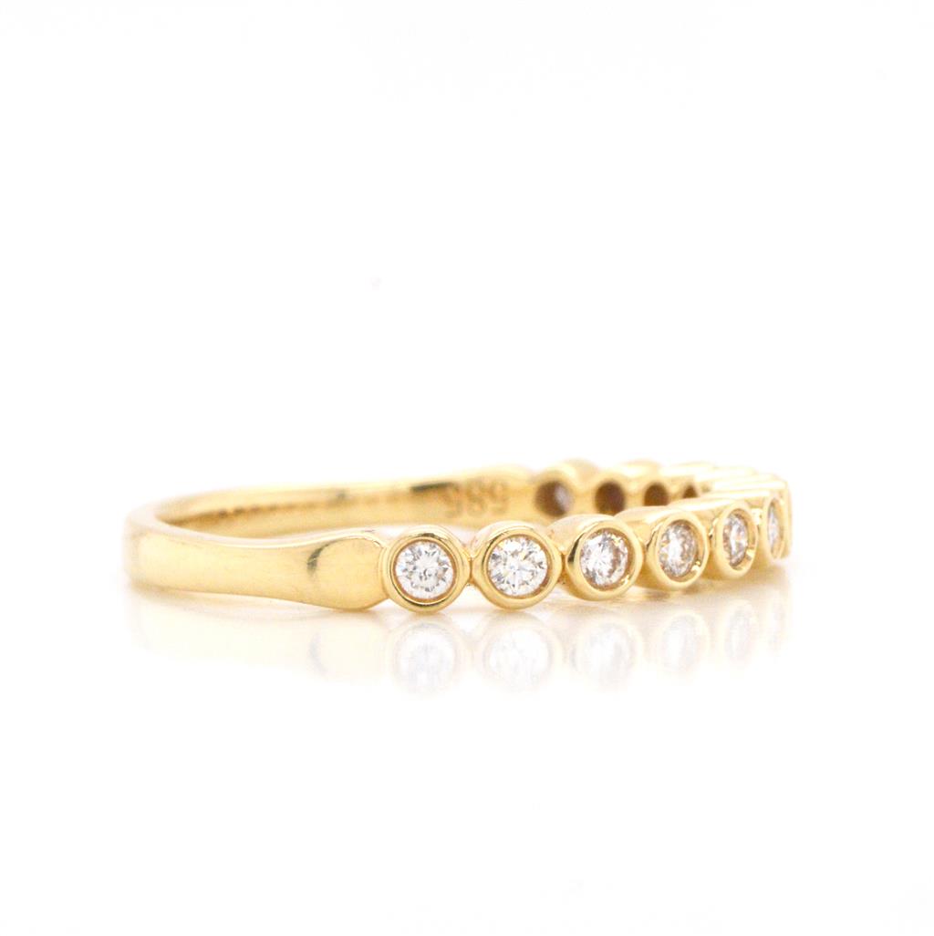 14K Yellow Gold Bezel Set Diamond Band