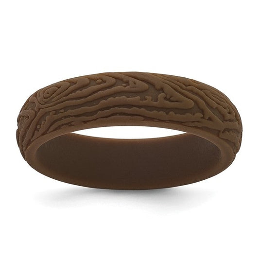 Silicone Brown Wood Grain Pattern Band