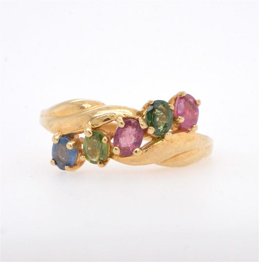 10K Yellow Gold 5 Stone Mother's Ring