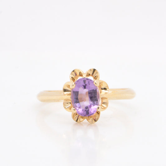 Yellow Gold Amethyst Buttercup Ring