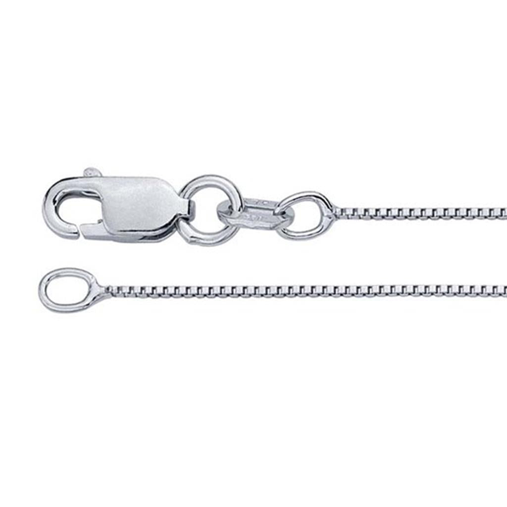 Sterling Silver Rhodium Plated Box Chain