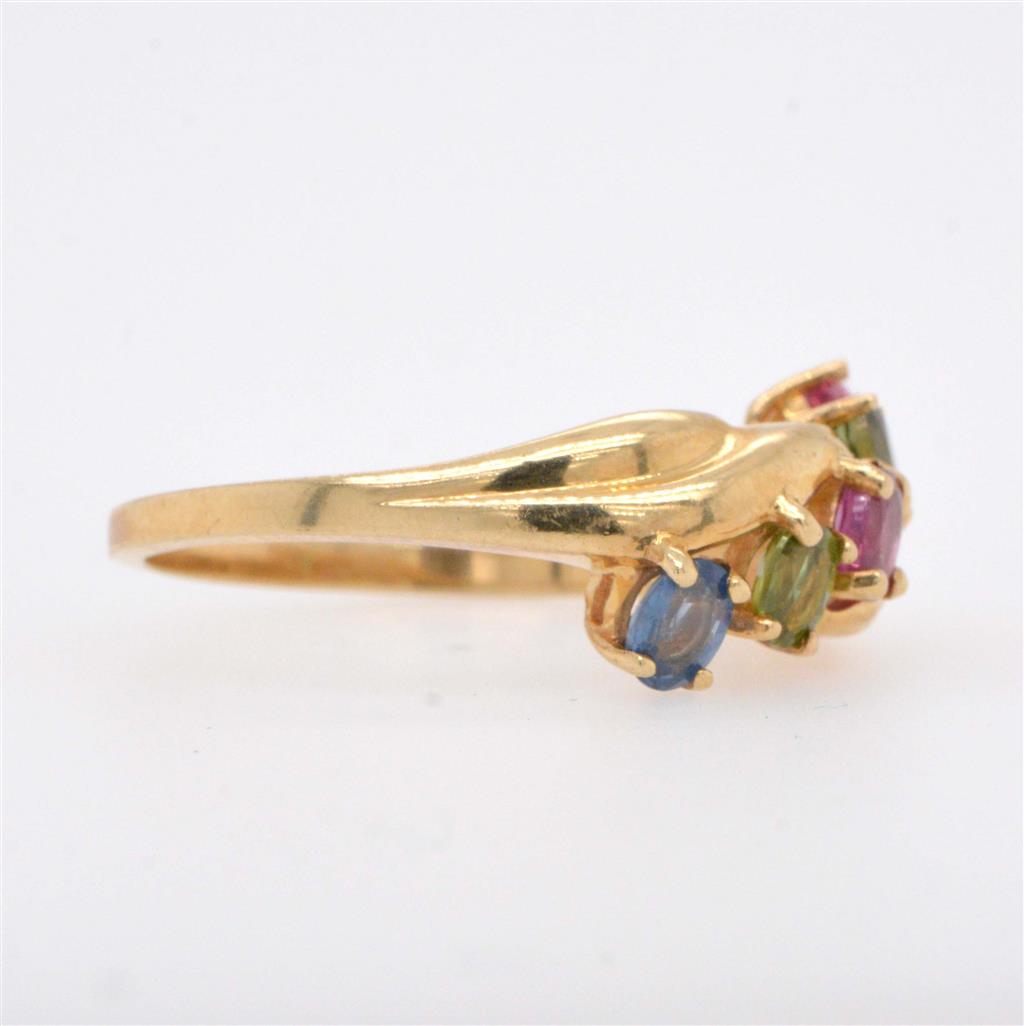 10K Yellow Gold 5 Stone Mother's Ring
