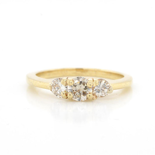 14K Yellow Gold 3-Stone Diamond Ring