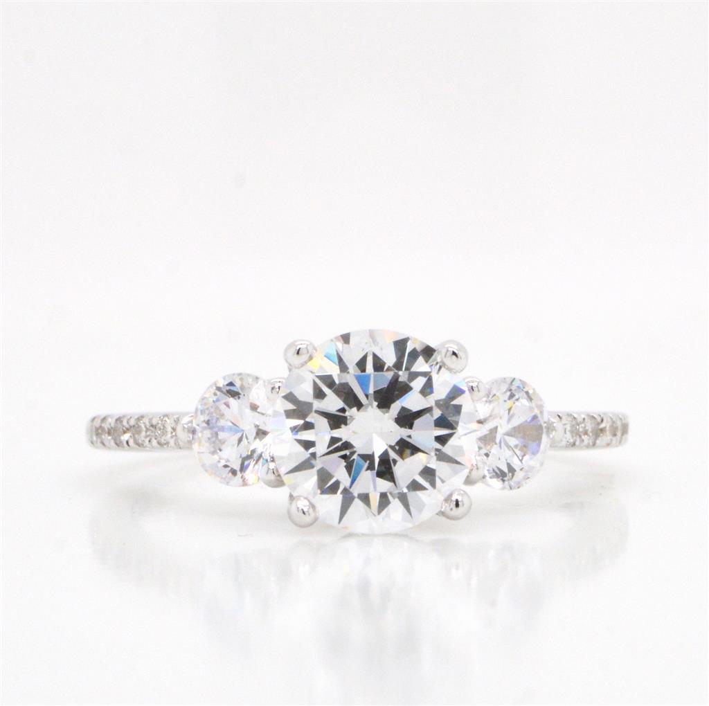 14K White Gold Diamond Engagement Ring