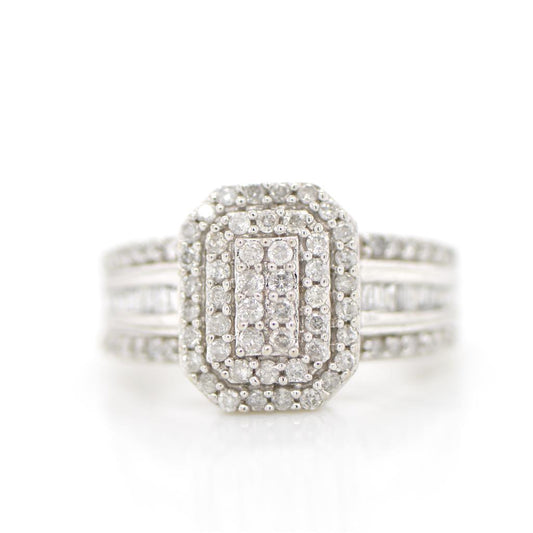 10K White Gold Diamond Pave Ring