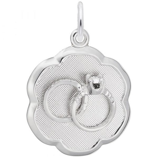 Sterling Silver Wedding Ring Disc Charm