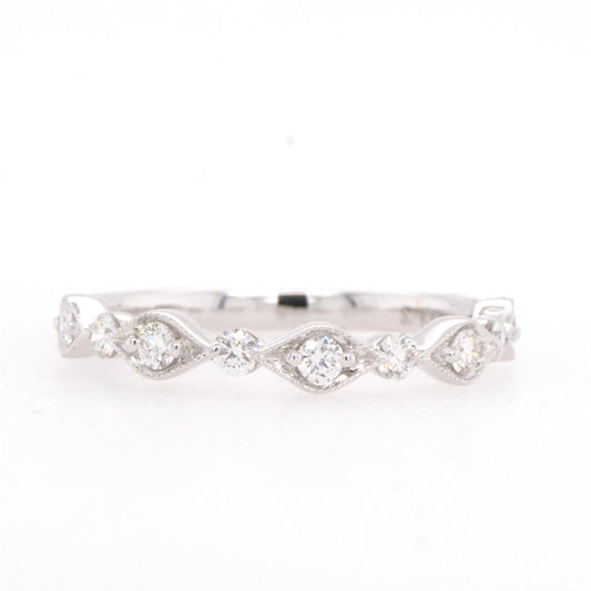 14K White Gold Diamond Band