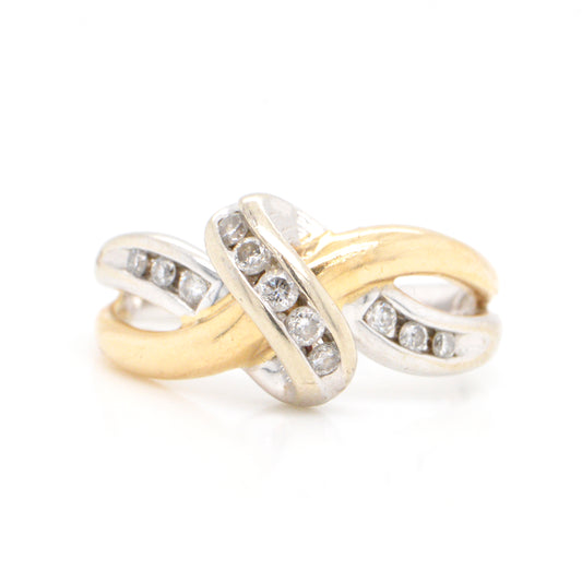 14K Two Tone Gold Diamond Fashion Ring