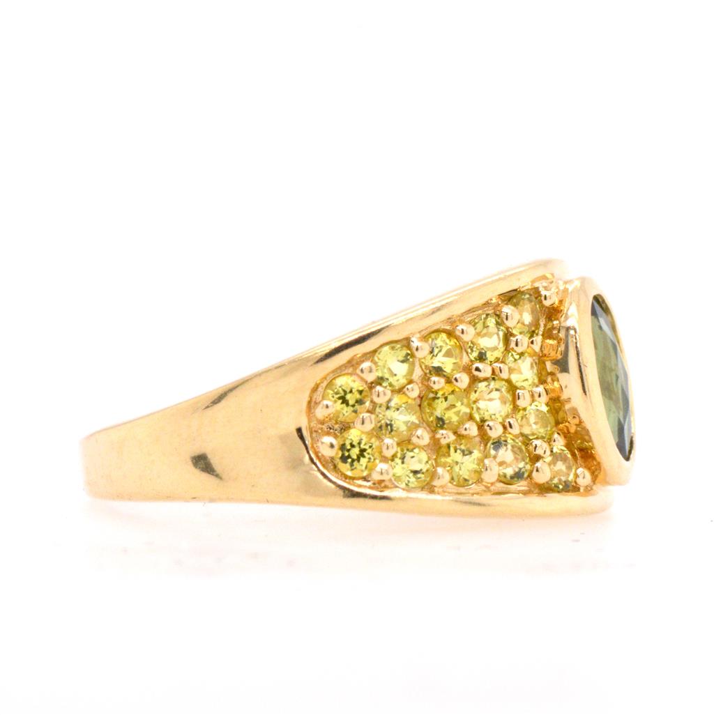 Estate Yellow 14K Setting with Tourmaline and Peridot Accent