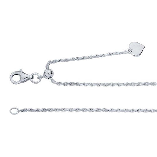 Sterling Silver Diamond Cut Rope Chain