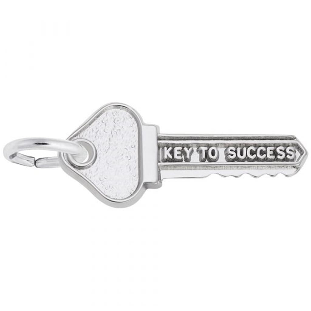 White Sterling Silver Key To Success Charm