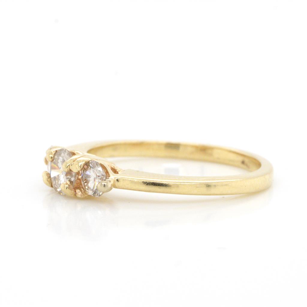 14K Yellow Gold 3-Stone Diamond Ring