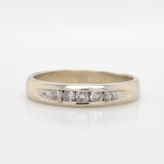 14K White Gold Channel Set Diamond Ring