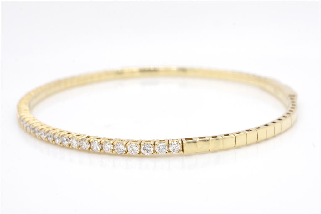 14K Yellow Gold Diamond Flexi Bangle Bracelet