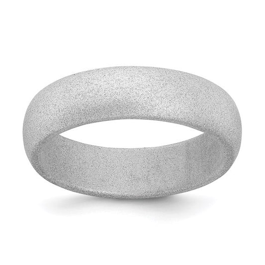 Silicone Silver Metallic 5.7mm Domed Band