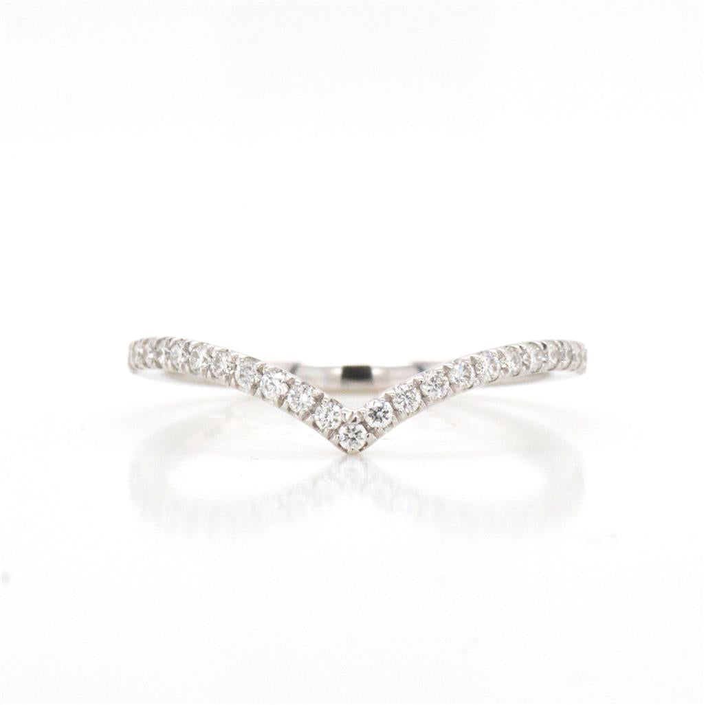 White Gold Curved Diamond Band