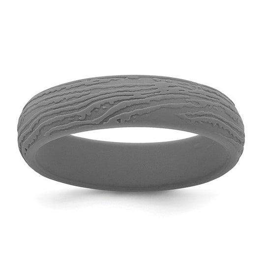 Silicone Gray Wood Grain Pattern Band