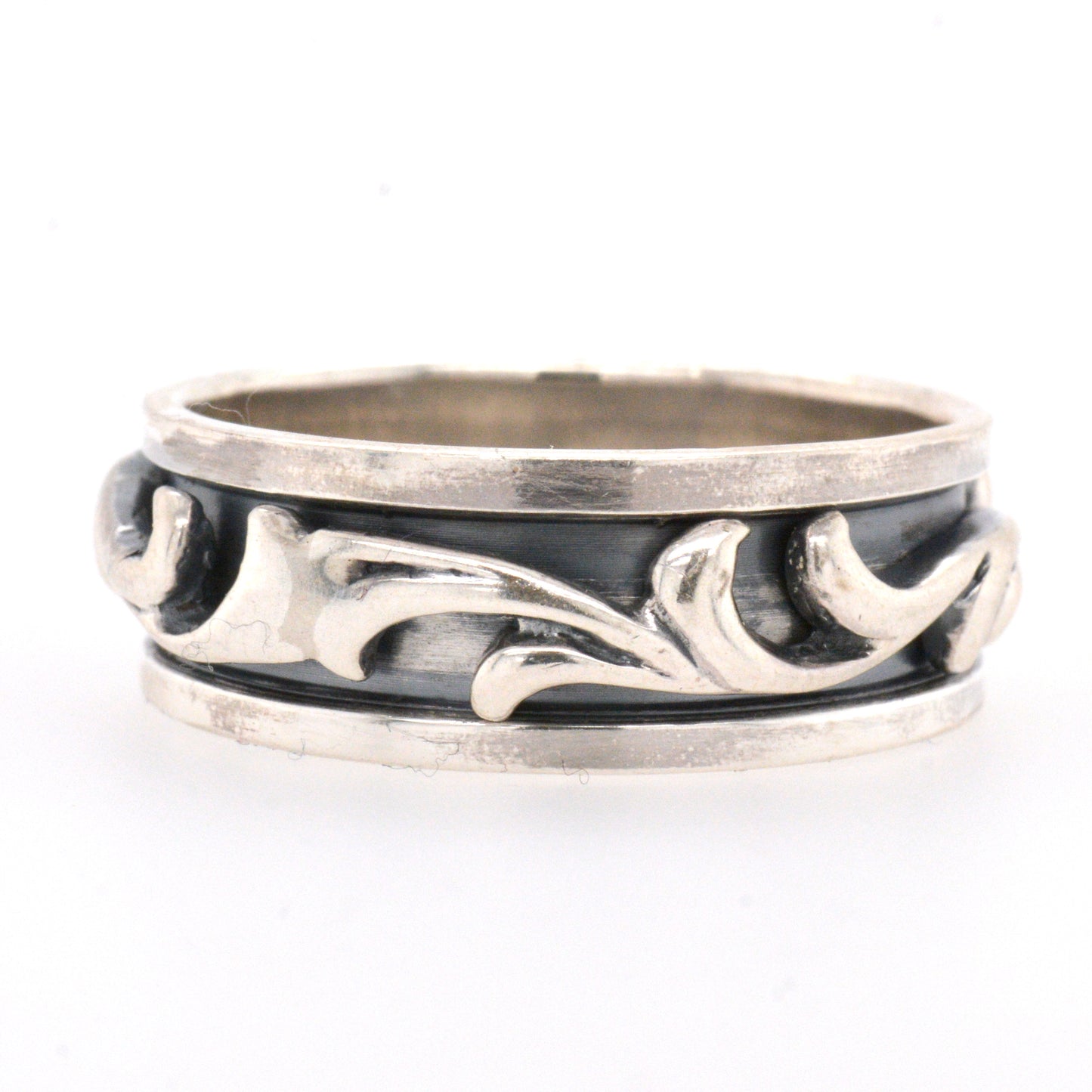 Silver Braided Spinner Ring