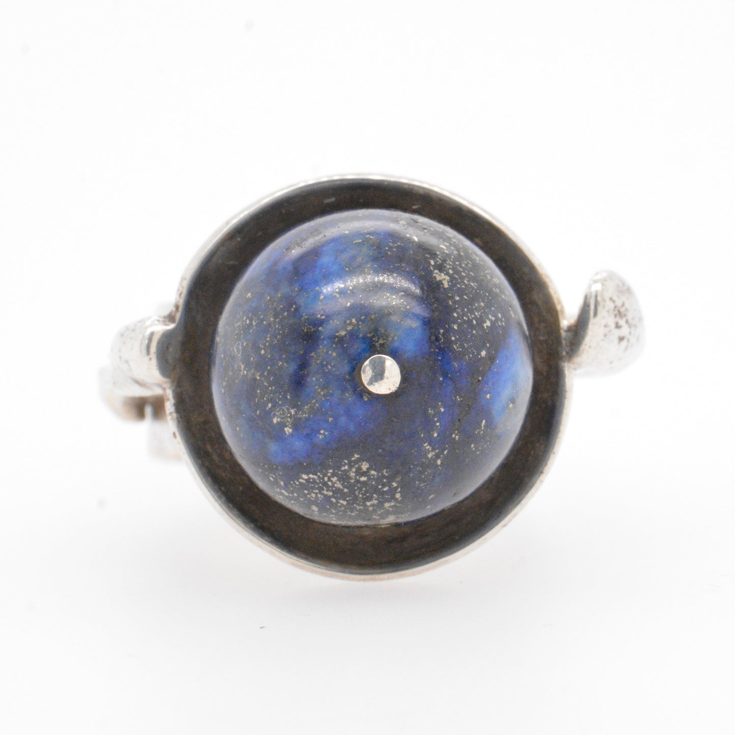 Sterling Silver Lapis "Globe" Ring