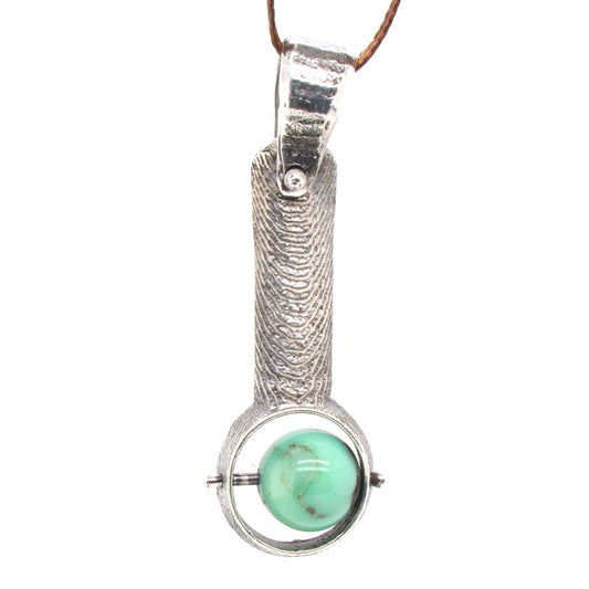 925 Silver Cuddlebone, Peruvian Moss Opal Pendant