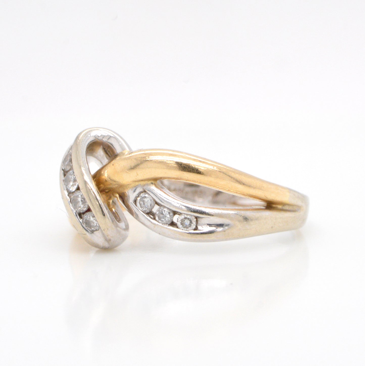 14K Two Tone Gold Diamond Fashion Ring