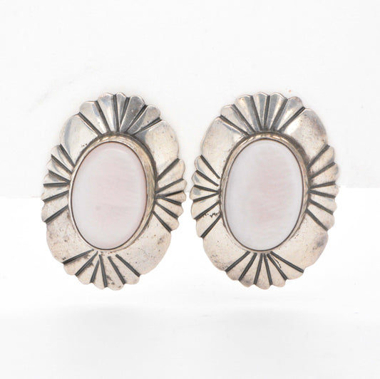Sterling Silver Mother of Pearl Studs Earrings