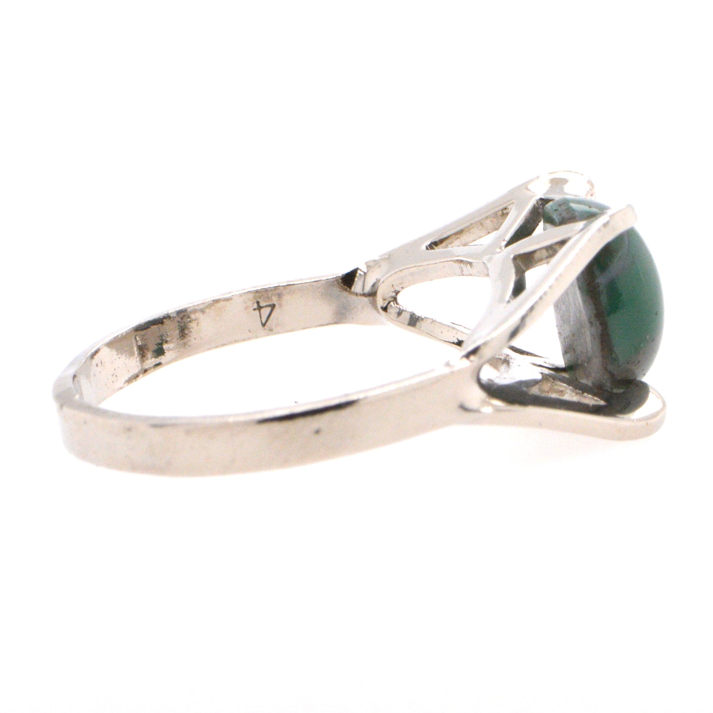 Sterling Silver Green Stone Ring