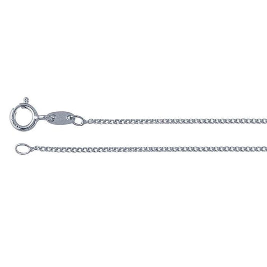 Sterling Silver Rhodium-Plated Curb Chain