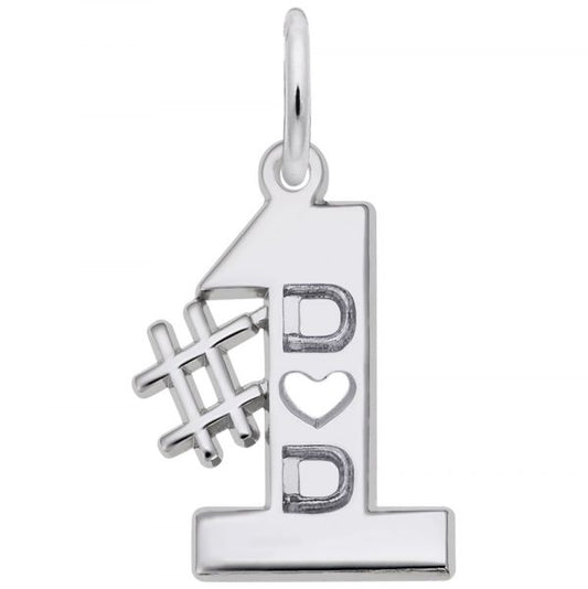 Sterling Silver #1 DAD Charm