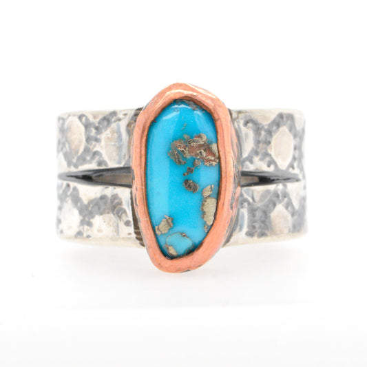 Copper, 925 Silver Sleeping Beauty Turquoise Ring