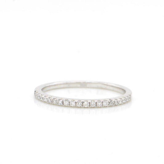 14K White Gold Diamond Band