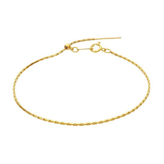 14/20 Yellow Gold-Filled 1mm Add-A-Bead Beading Chain Bracelet, Adjustable