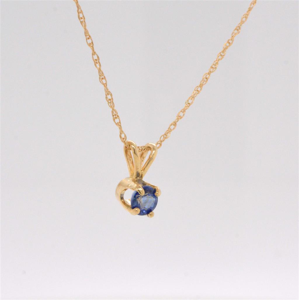 14K Yellow Gold Sapphire Necklace