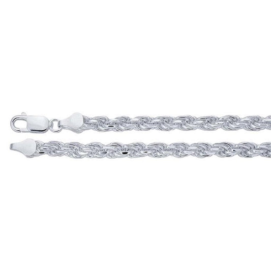 Sterling Silver French Diamond Cut Rope Chain