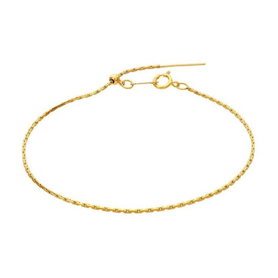 14/20 Yellow Gold-Filled 1mm Add-A-Bead Beading Chain Bracelet, Adjustable