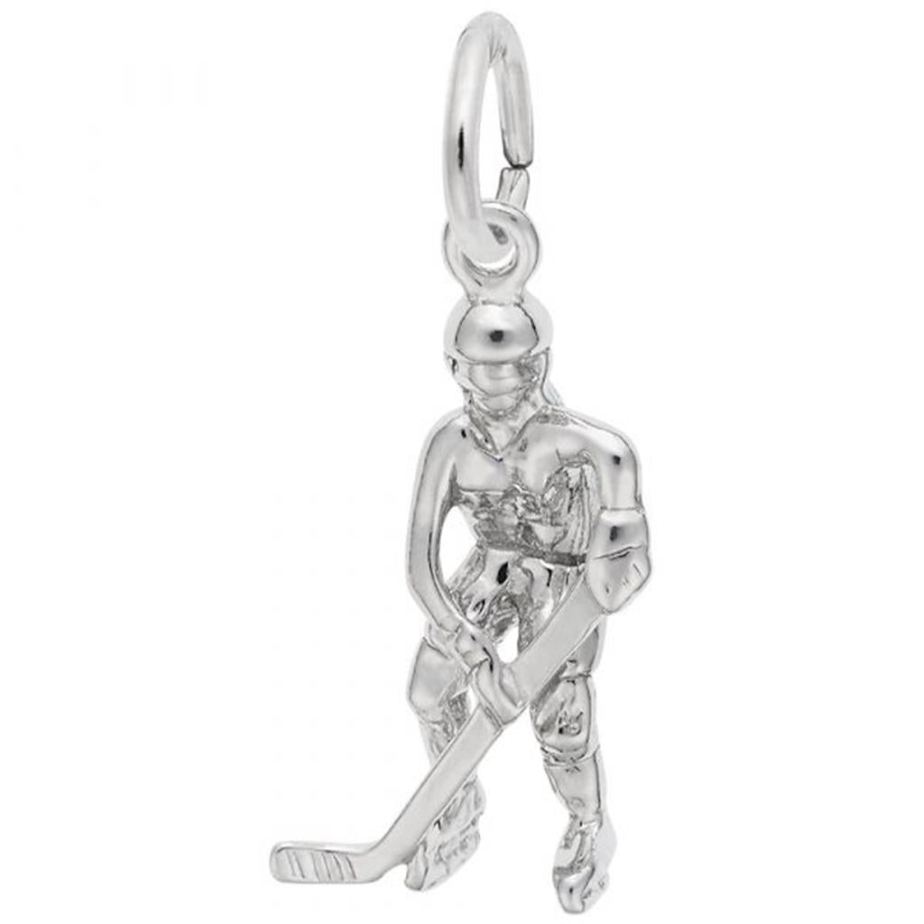 Sterling Silver Hockey Player Charm