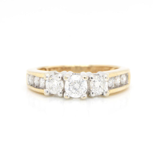 14K Yellow Gold Round Diamond Ring