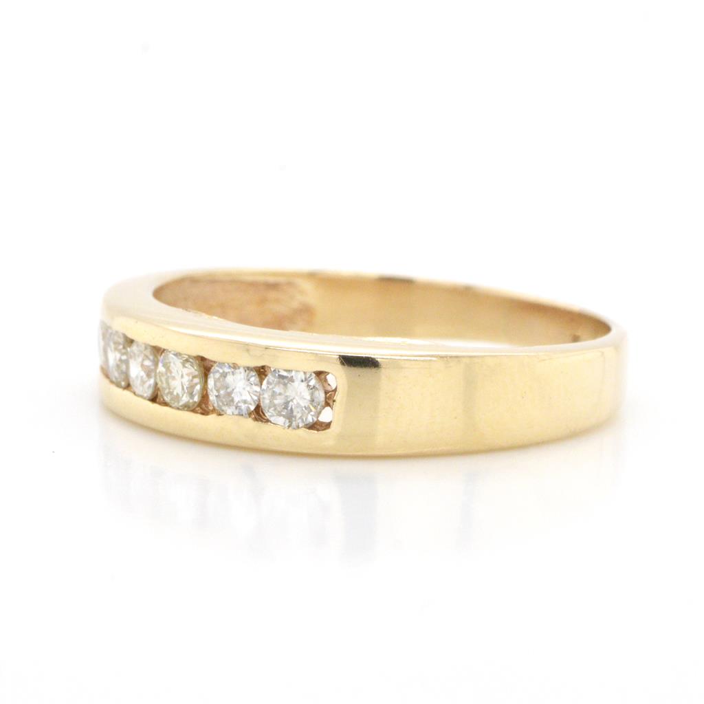 14K Yellow Gold Channel Set Diamond Band