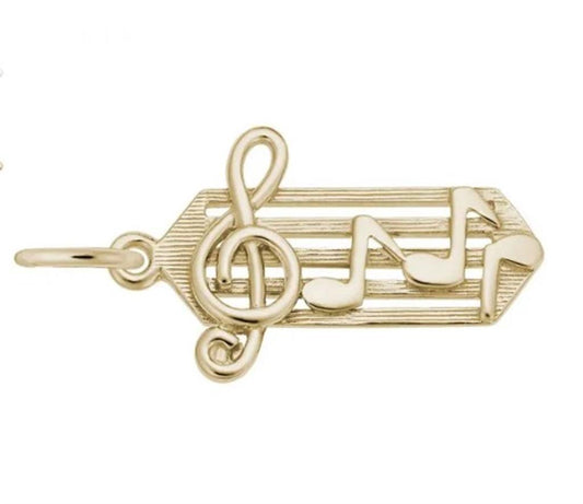 Small GP Silver Music Staff Charm