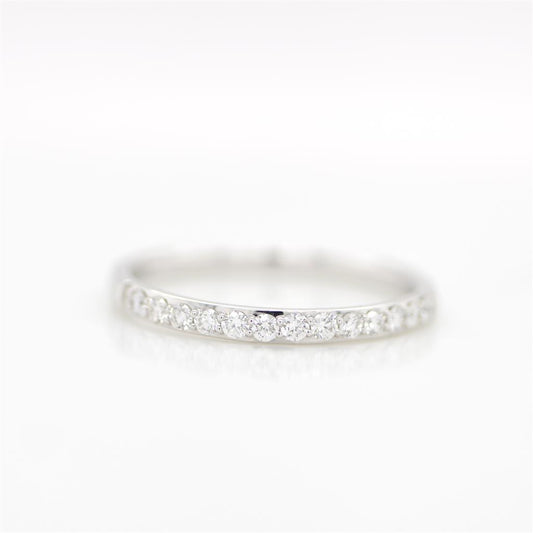 14K White Gold Prong Set Diamond Band