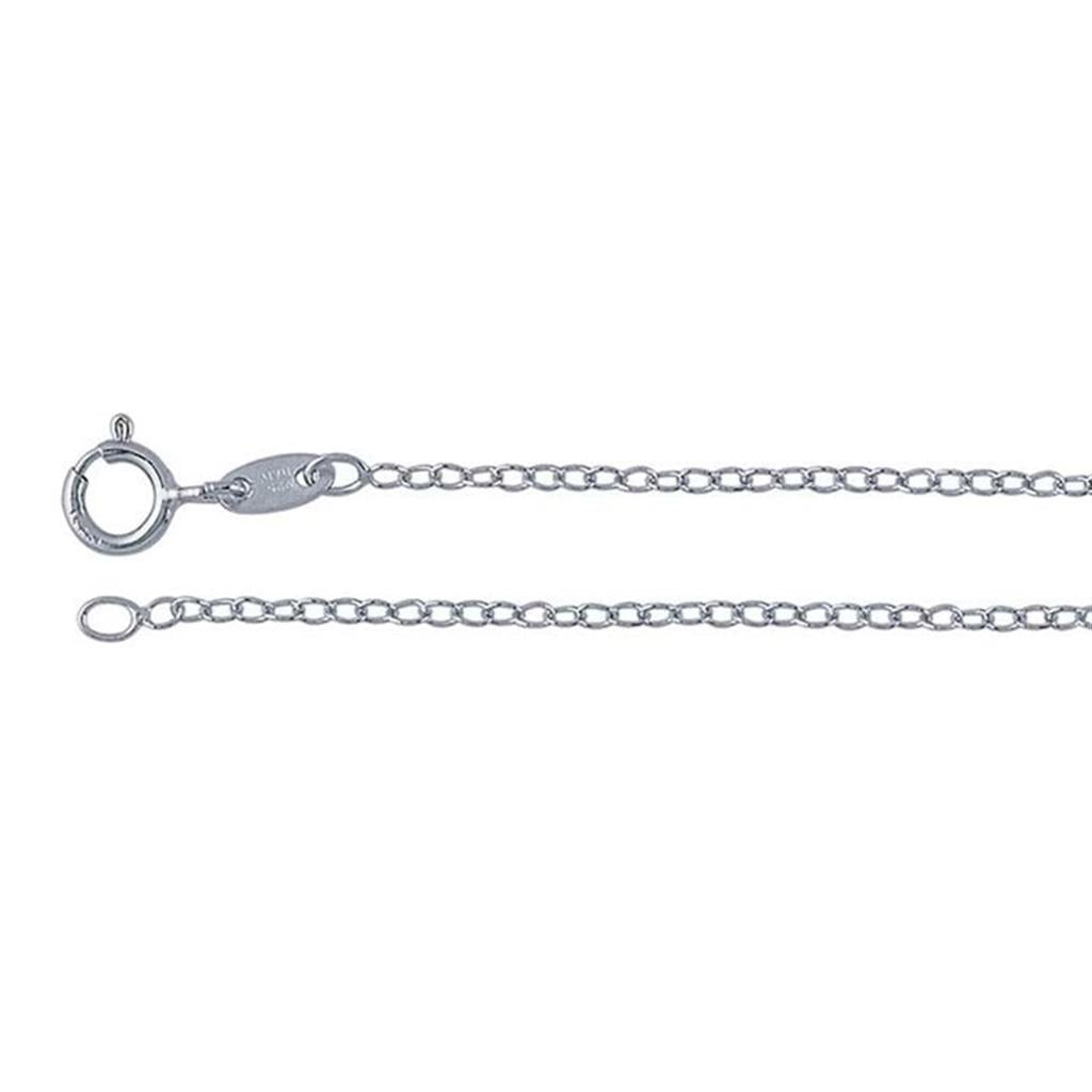 Sterling Silver Rhodium-Plated Oval Cable Chain