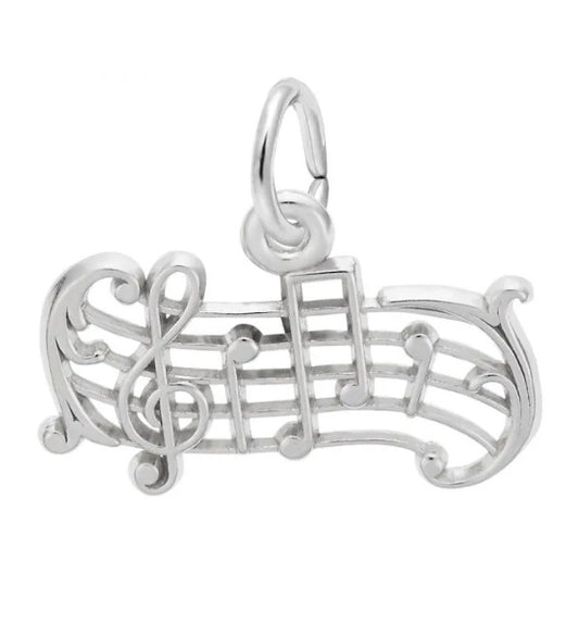 Sterling Silver Music Staff Charm