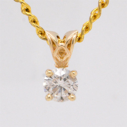 14K Yellow Gold Scroll Diamond Pendant