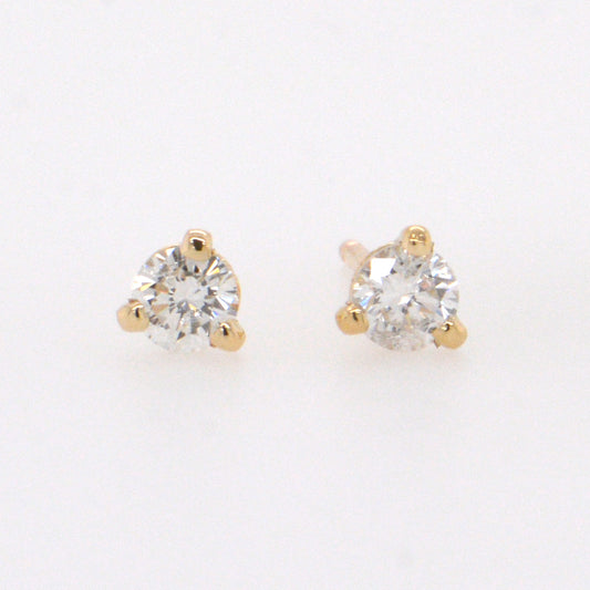 Yellow Gold Martini Stud Diamond Earrings
