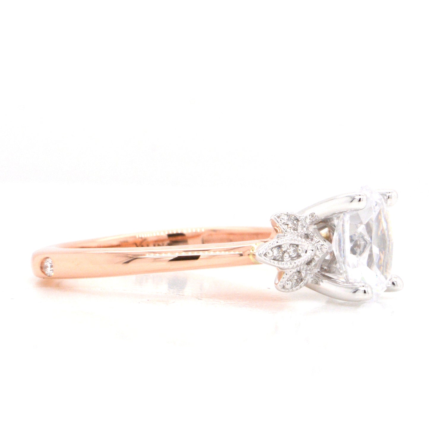 14K Rose and White Gold Diamond Engagement Ring