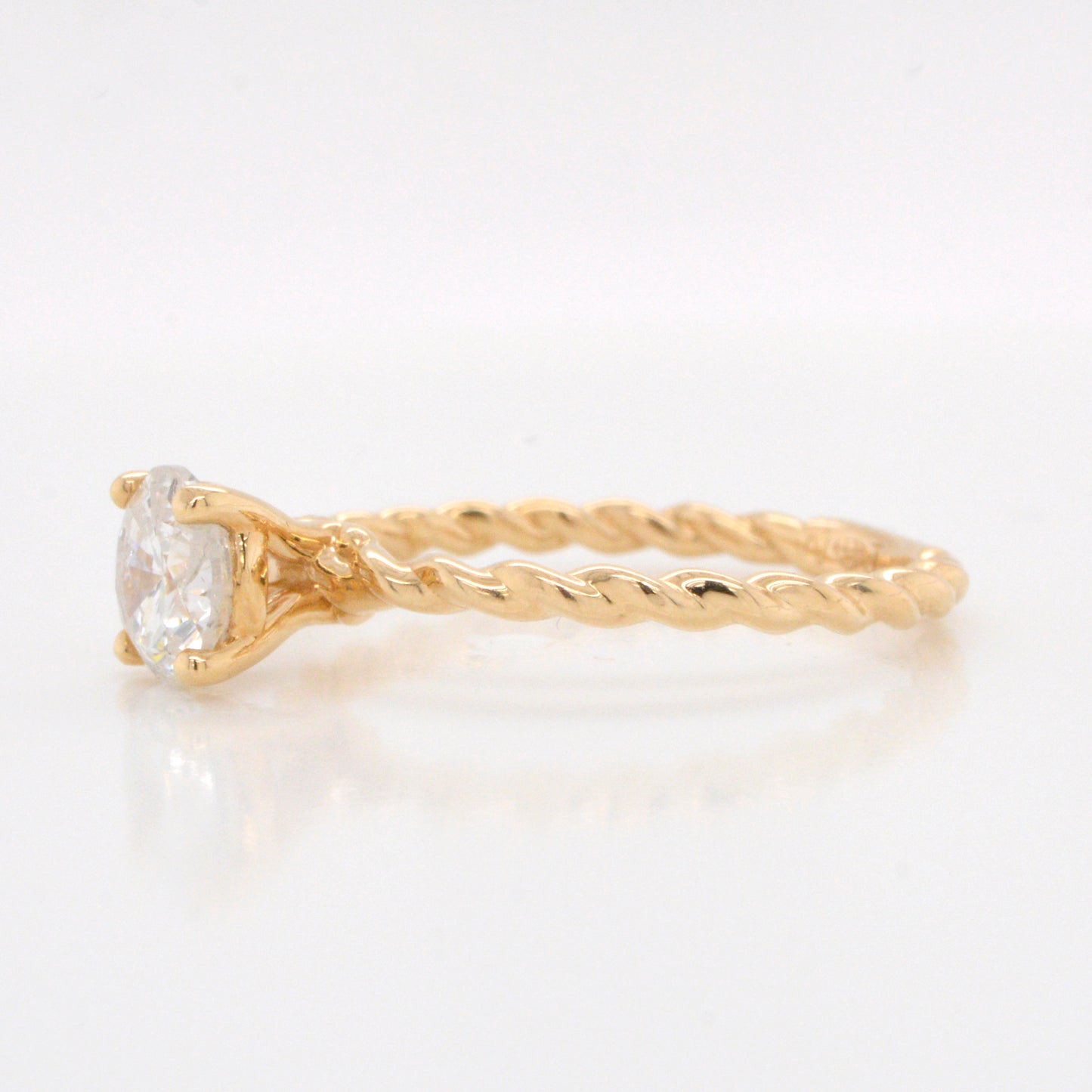 Yellow Gold 'Twisted Rope' Diamond Engagement Ring
