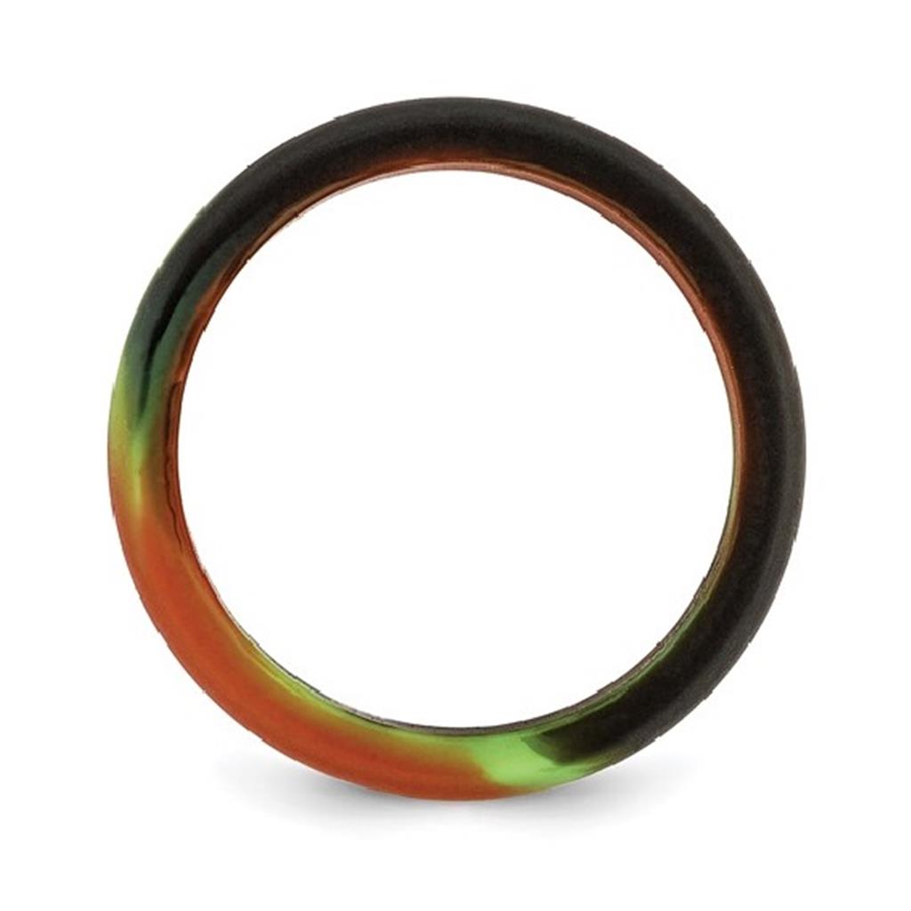 Silicone Green and Brown Camouflage Domed Band